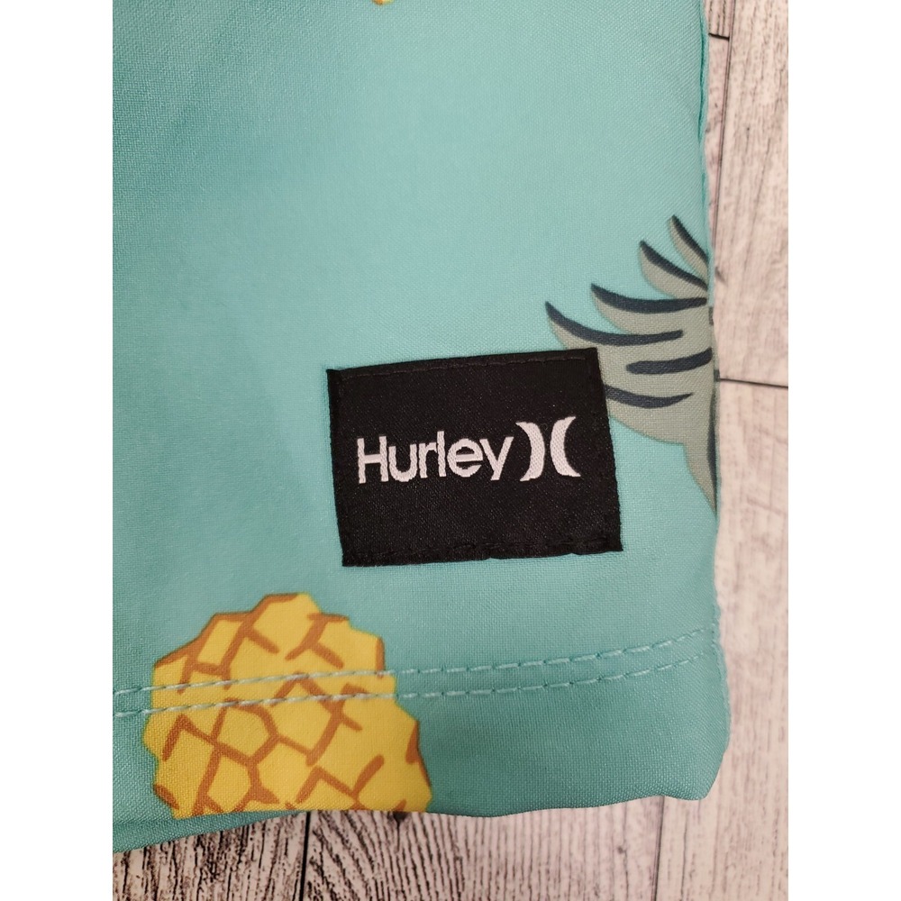 Hurley Windnsea Pineapple 2 Volley Green 17" Swim Trunks Boardshorts Size 2X - Picture 8 of 13